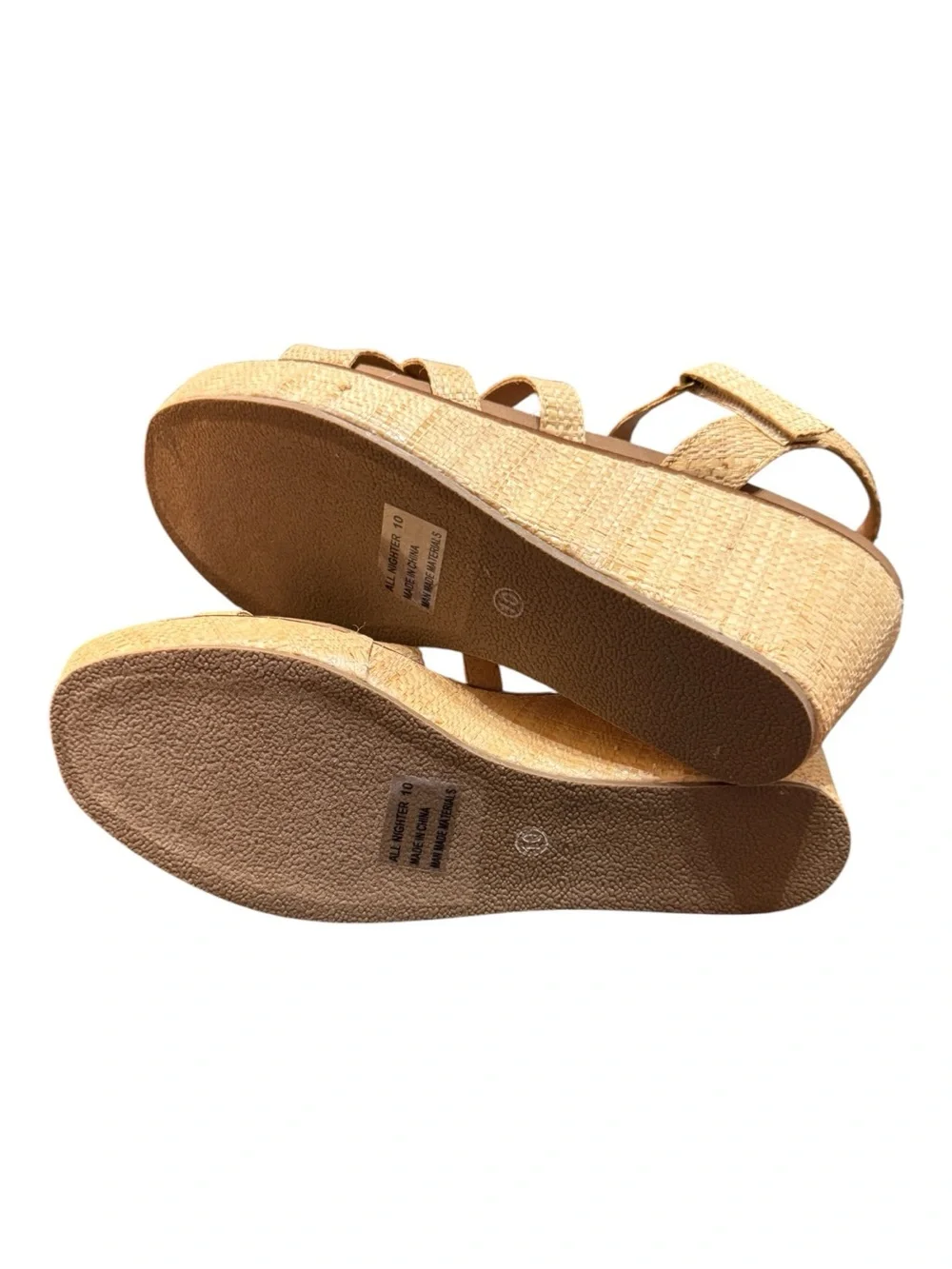 Corkys All Nighter Raffia Wedge Sandals Size 10 NIB